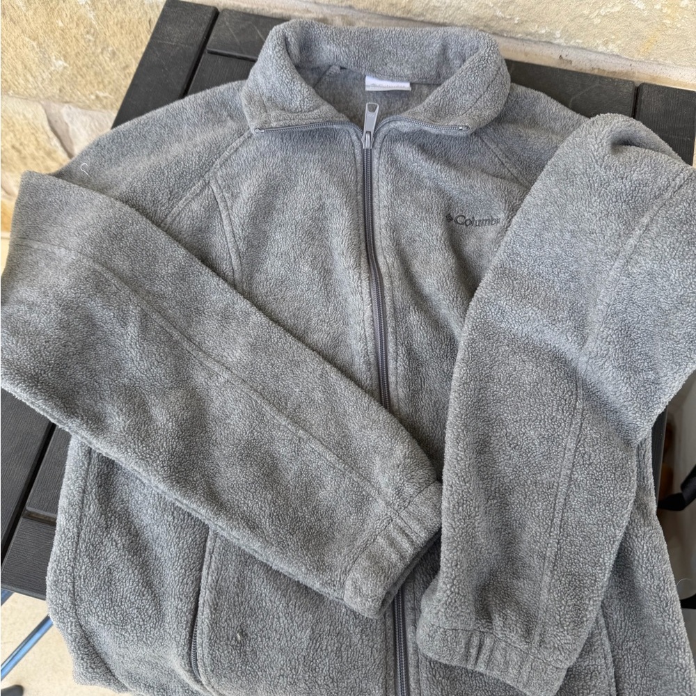 Columbia women’s Barton Springs Heather Gray Fleece Jacket Full-zip